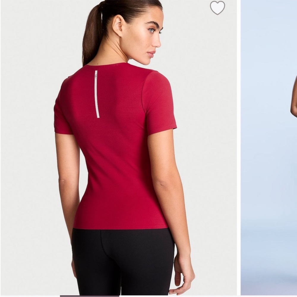 Victoria’s Secret VSX Elevate Tee Red Size Large Performance Top Crew Neck - Picture 2 of 12